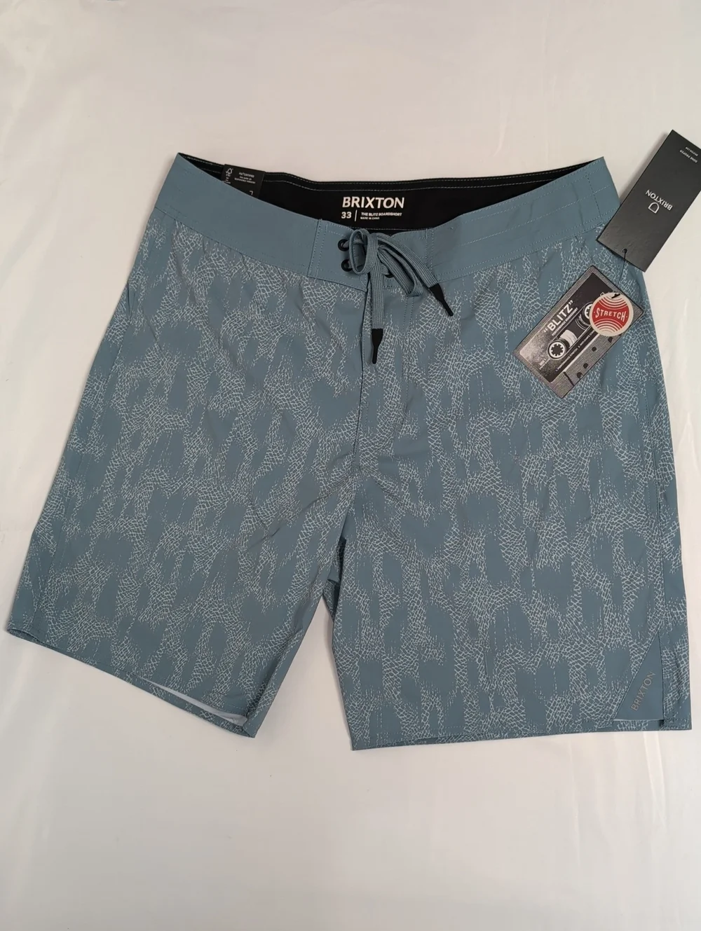 Brixton Slate Blue Subtle Pattern Swim Shorts